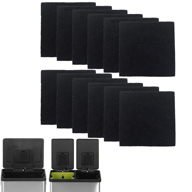 12 Pack Replacement Odor Absorbing Filter Refills for SIMPLIMAGIC Trash Can Activated Charcoal Deodorizer Compatible with SIMPLIMAGIC Garbage Bins with Built in Odor Filter Compartment